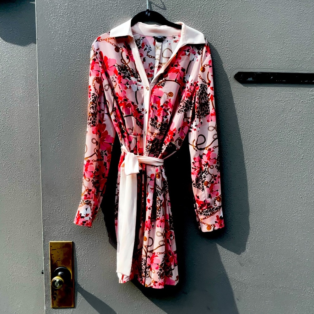 COPY - Guess by Marciano wrap dress floral pleated